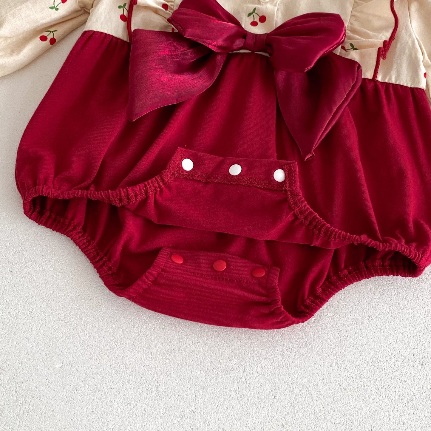 On Hand Katya Cherry Bow Romper