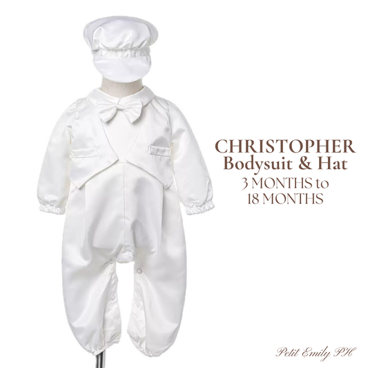 Christening for Preorder Christopher Bodysuit & Hat