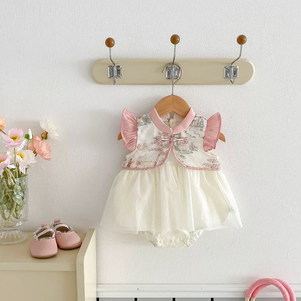 Chinese New Year Special Dahlia Cheongsam Romper or Dress