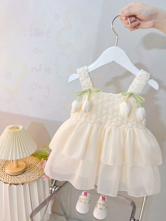 On Hand Blythe Tulip Dress in Cream