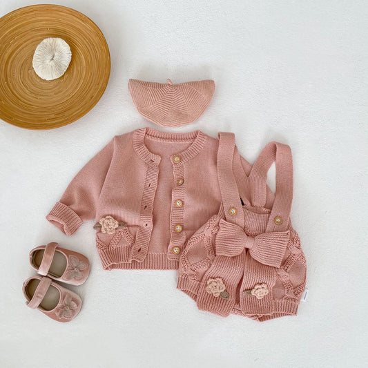 Preorder Infant Girls Ardella Knitted Cardigan or Jumpsuit