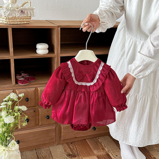 Preorder Infant Girls Clemence Velvet Romper