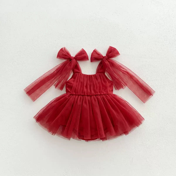 Preorder Infant Girls Bernice Romper in Red