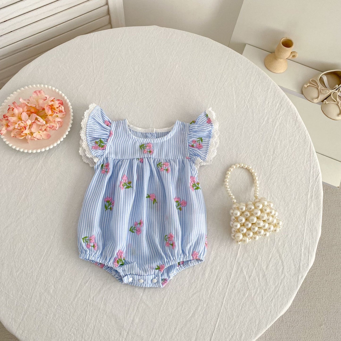 Preorder Twinning Delphine Pinstripes Romper or Dress