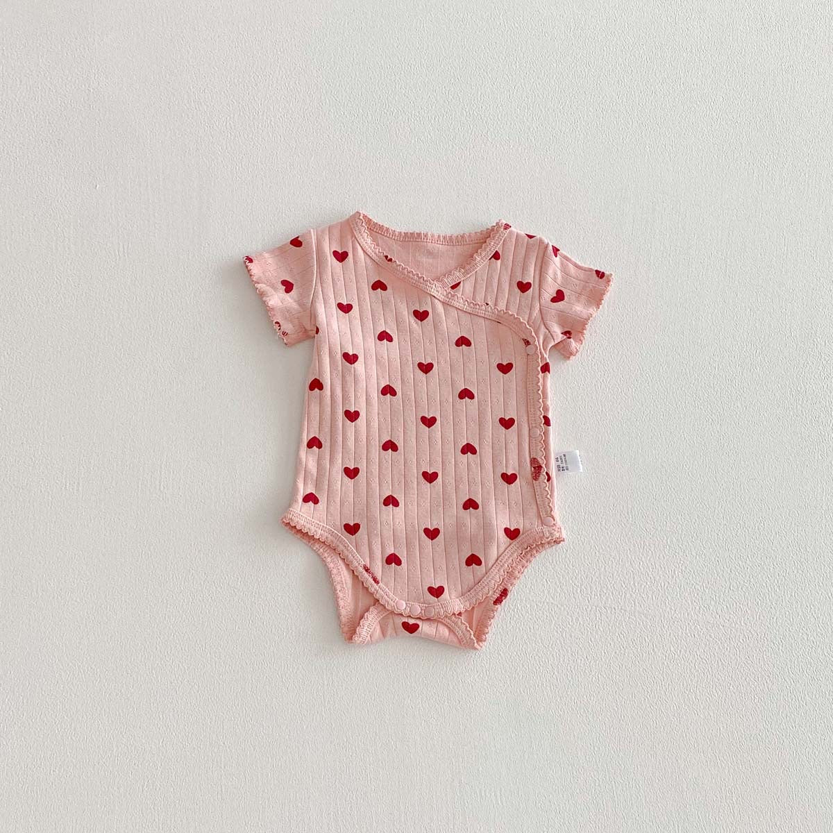 Mother’s Day Sale Micha Pointelle Wrap Onesie Pink Hearts