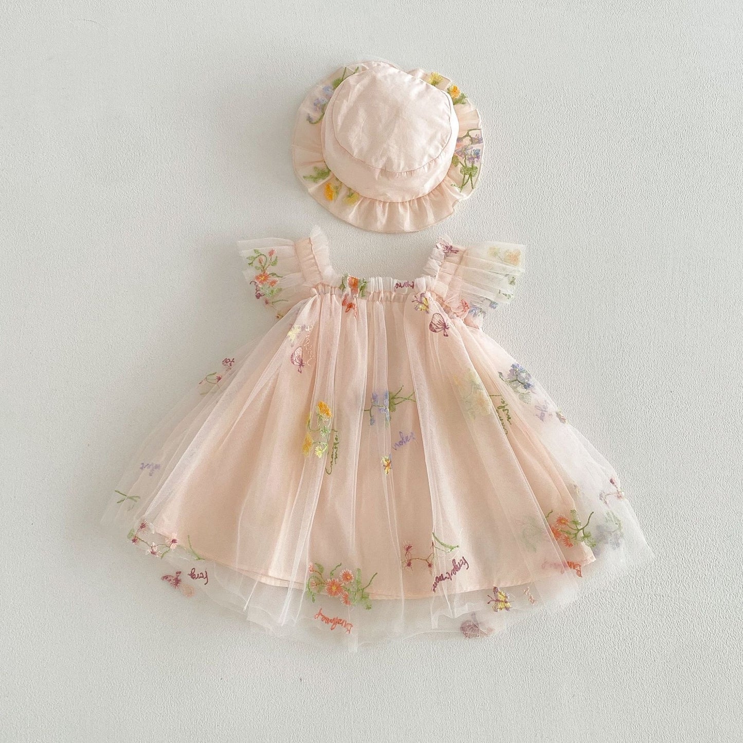 Preorder Infant Girls Parfait Flutter Dress and Hat