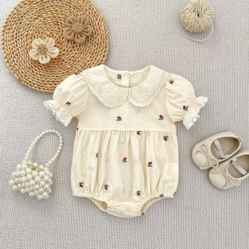 On Hand Cherry Romper in 0-6 months