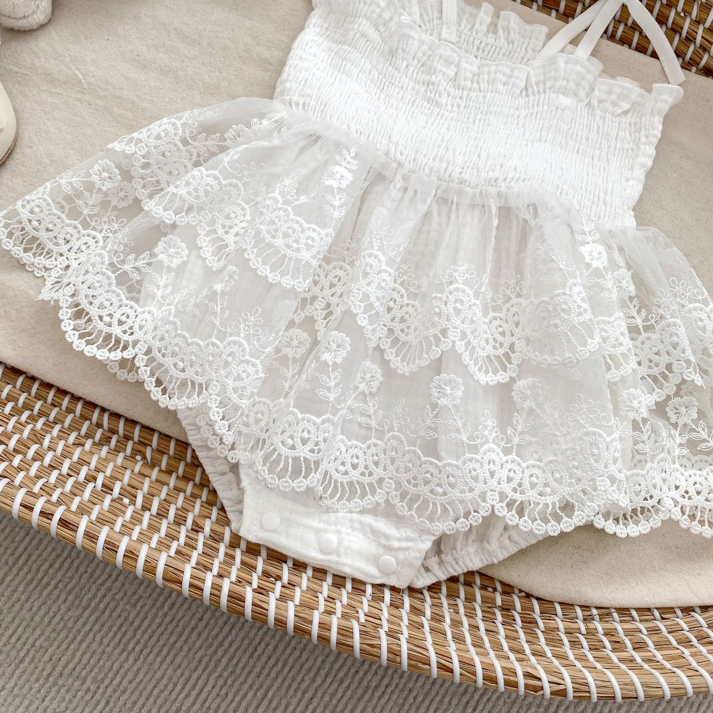CHRISTENING Alisa Romper & Headband