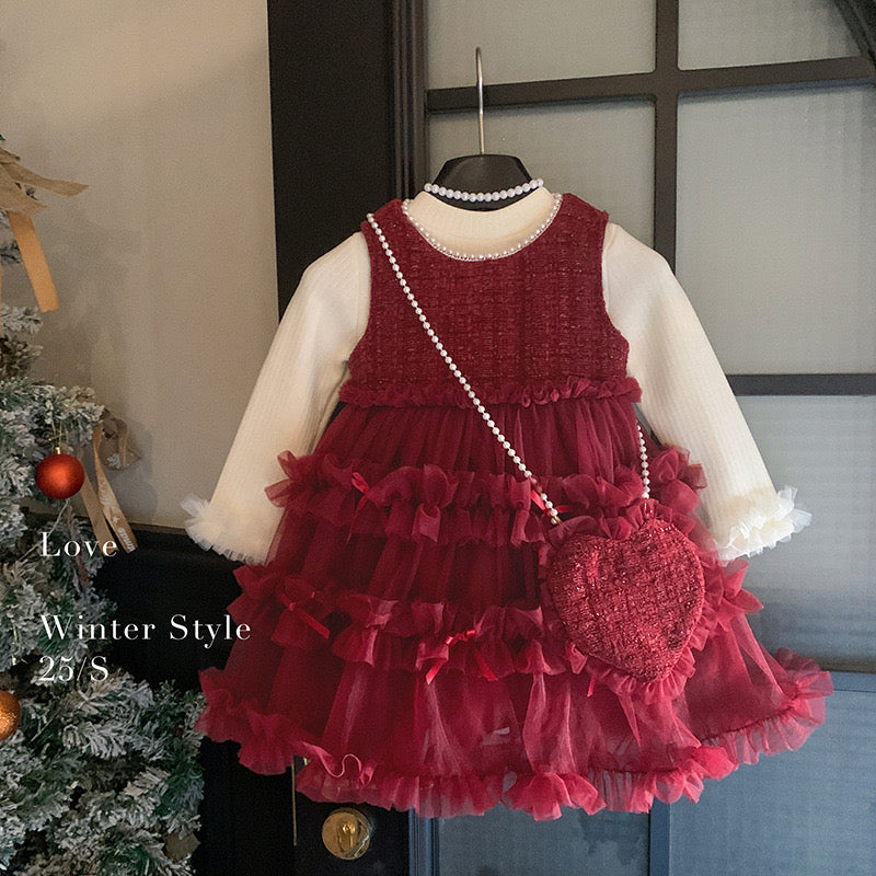 CHRISTMAS OOTD FOR PREORDER Jillian Christmas Gown and Inner Long Tee