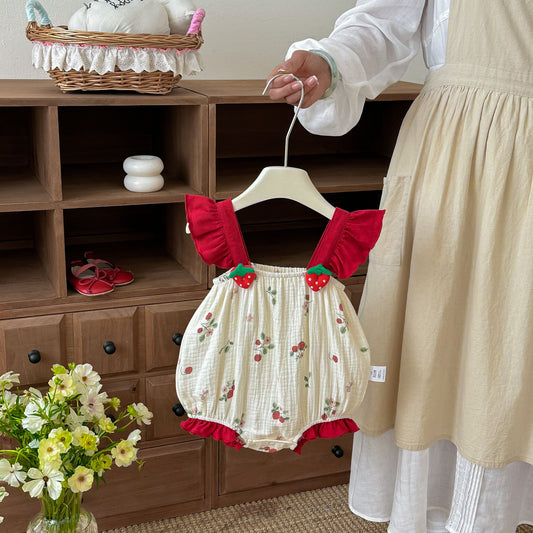 Preorder Infant Girls Averdeen Strawberry Romper