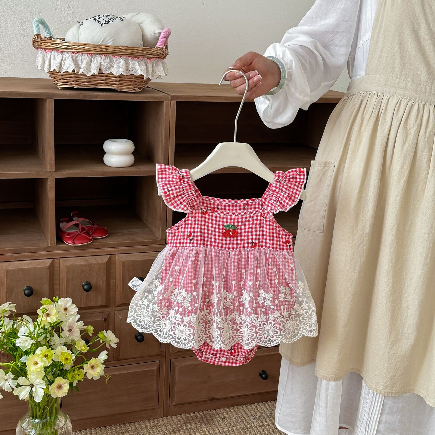 Preorder Infant Girls Roma Cherry Romper