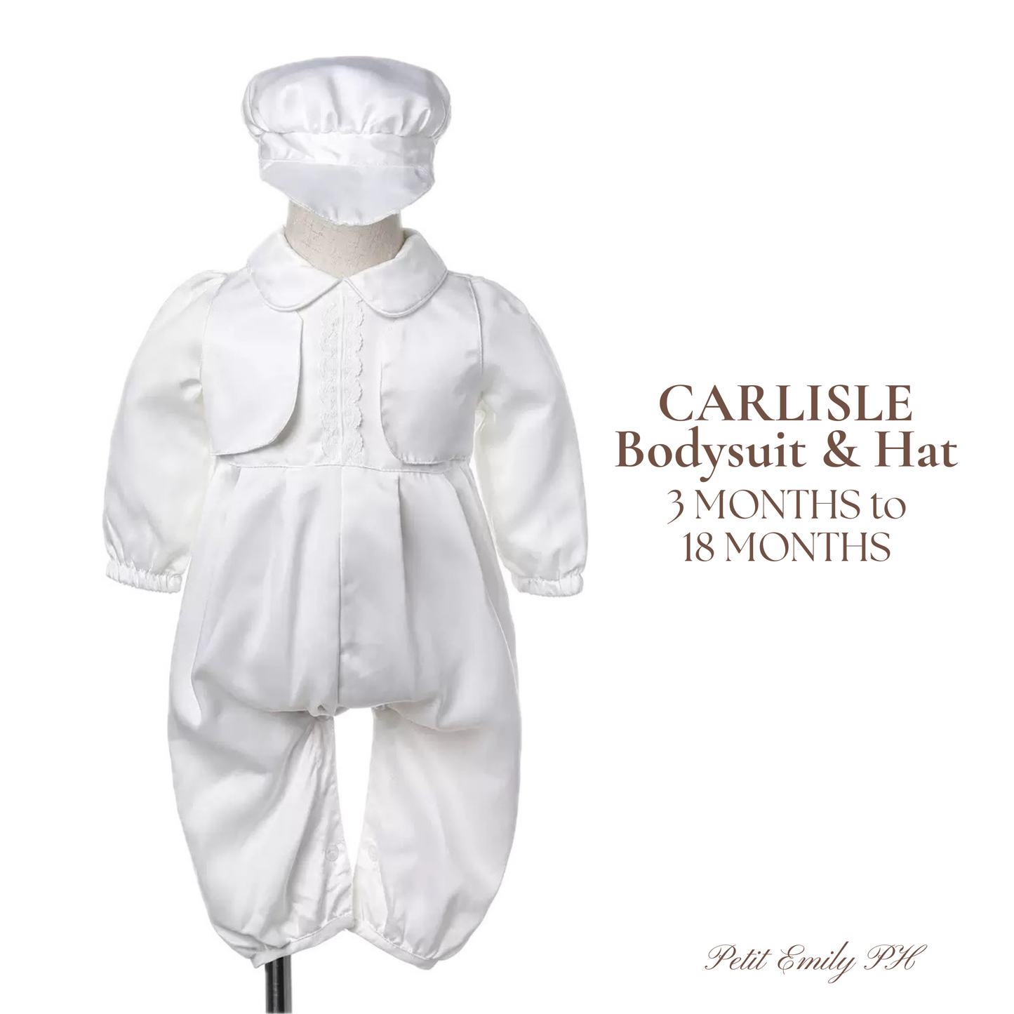 Christening for Preorder Carlisle Bodysuit & Hat