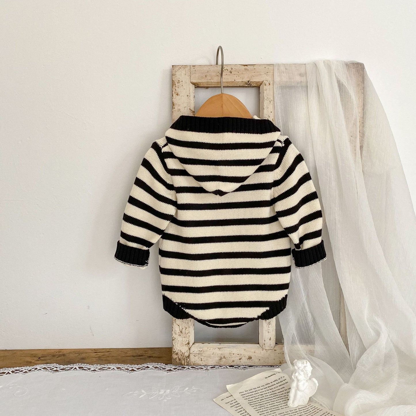 PREORDER ETHAN KNITTED HOODED ROMPER BOYS INFANT