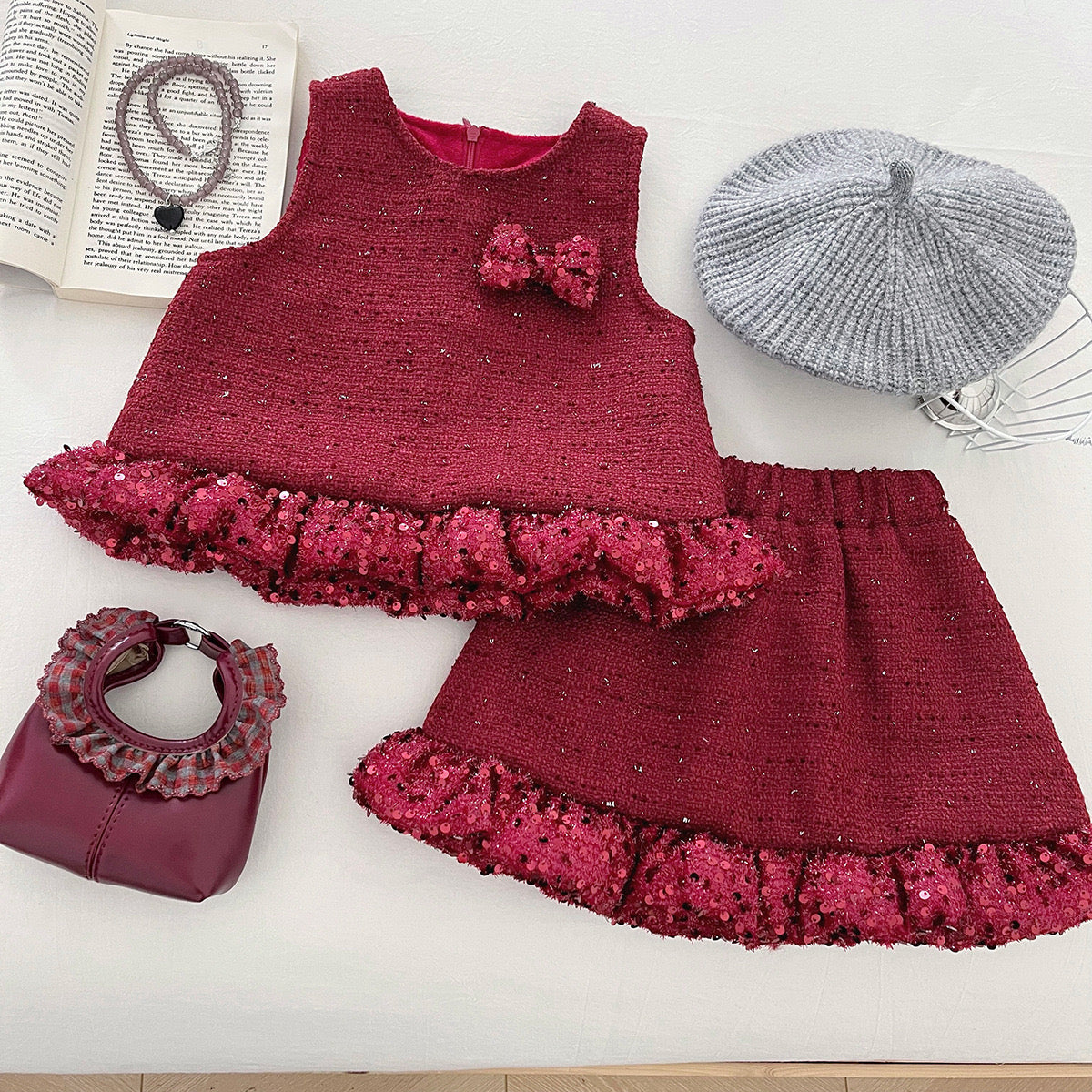 On Hand Tilly Velvet Blouse & Skirt