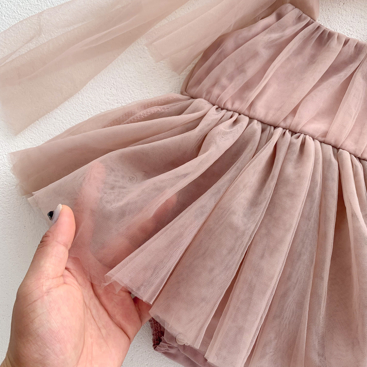 On Hand Bernice Strappy Romper in Mauve Brown 6-12 months