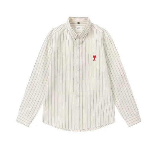 On Hand Clearance Sale Ami Button Down Vertical Stripes in Medium