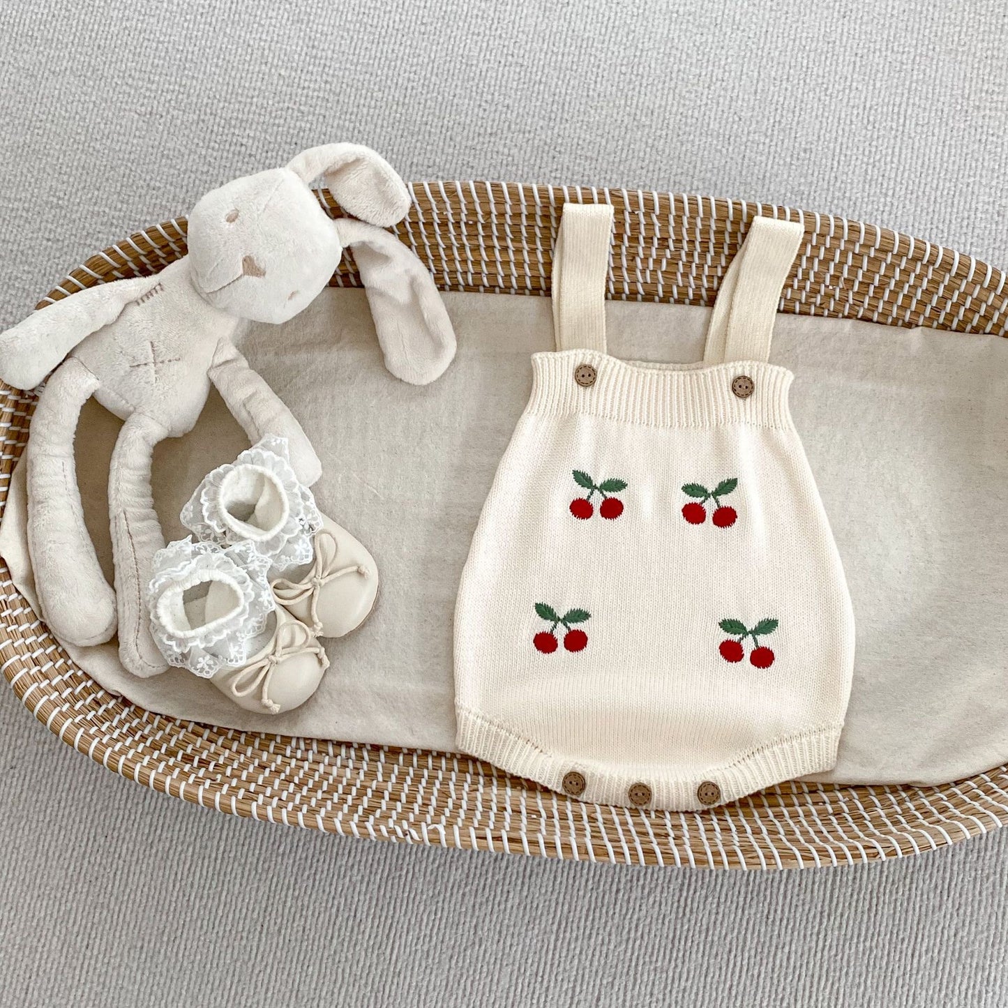 PREORDER Cherry Knit Cardigan & Romper or Bodysuit