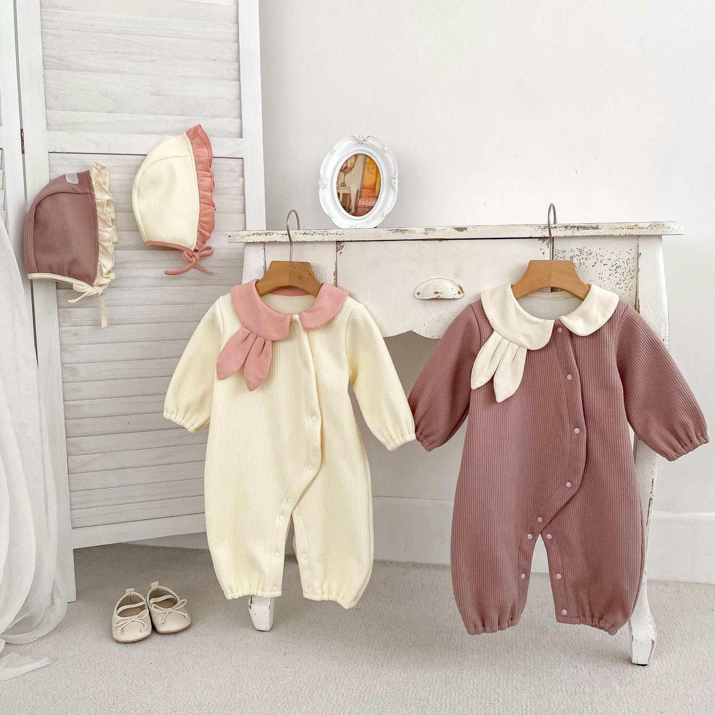 PREORDER Eunice Fleece Lined Corduroy Bodysuit & Hat