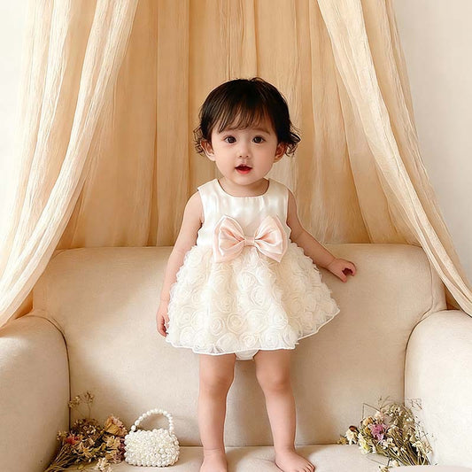 Preorder Infant Girls Chantelle Party Romper in Apricot