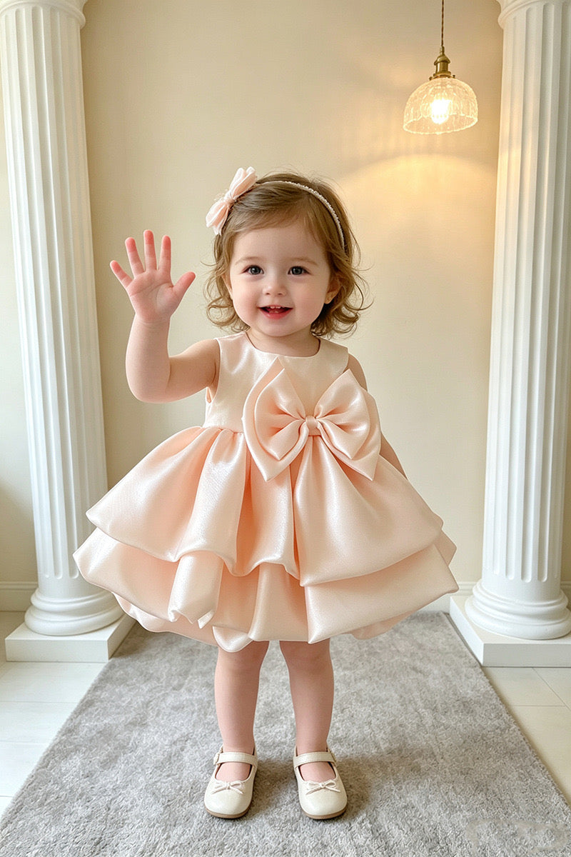 Preorder Infant Girls Noemi Celebration Dress in Peach