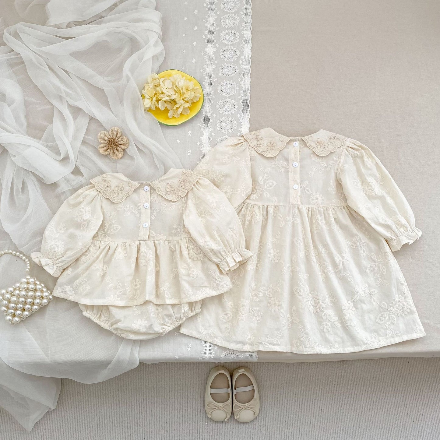 PREORDER TWINNING Quincy Long Sleeved Romper or Dress