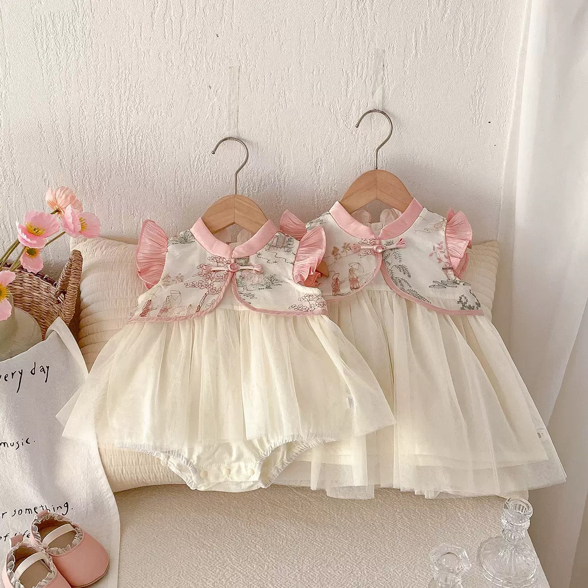 Chinese New Year Special Dahlia Cheongsam Romper or Dress