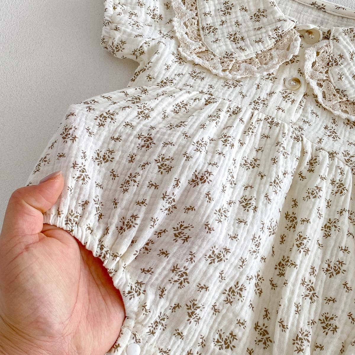 Preorder Infant Girls Ada Short Sleeves Romper & Hat
