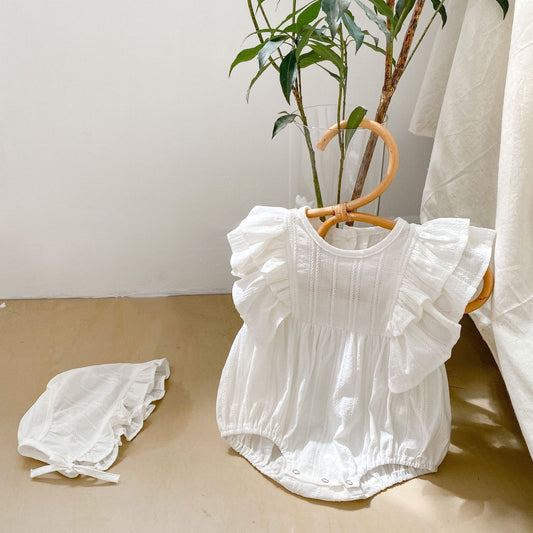 CHRISTENING Judith Romper & Hat