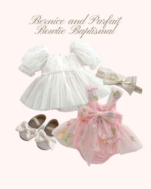 Preorder Bernice and Parfait Bowtie Baptismal & Reception Outfit