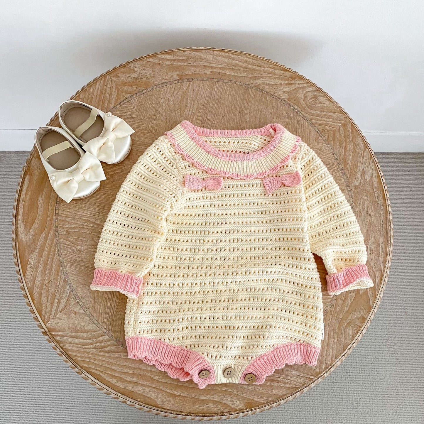 Preorder Infant Girls Becca Knitted Romper & Bonnet
