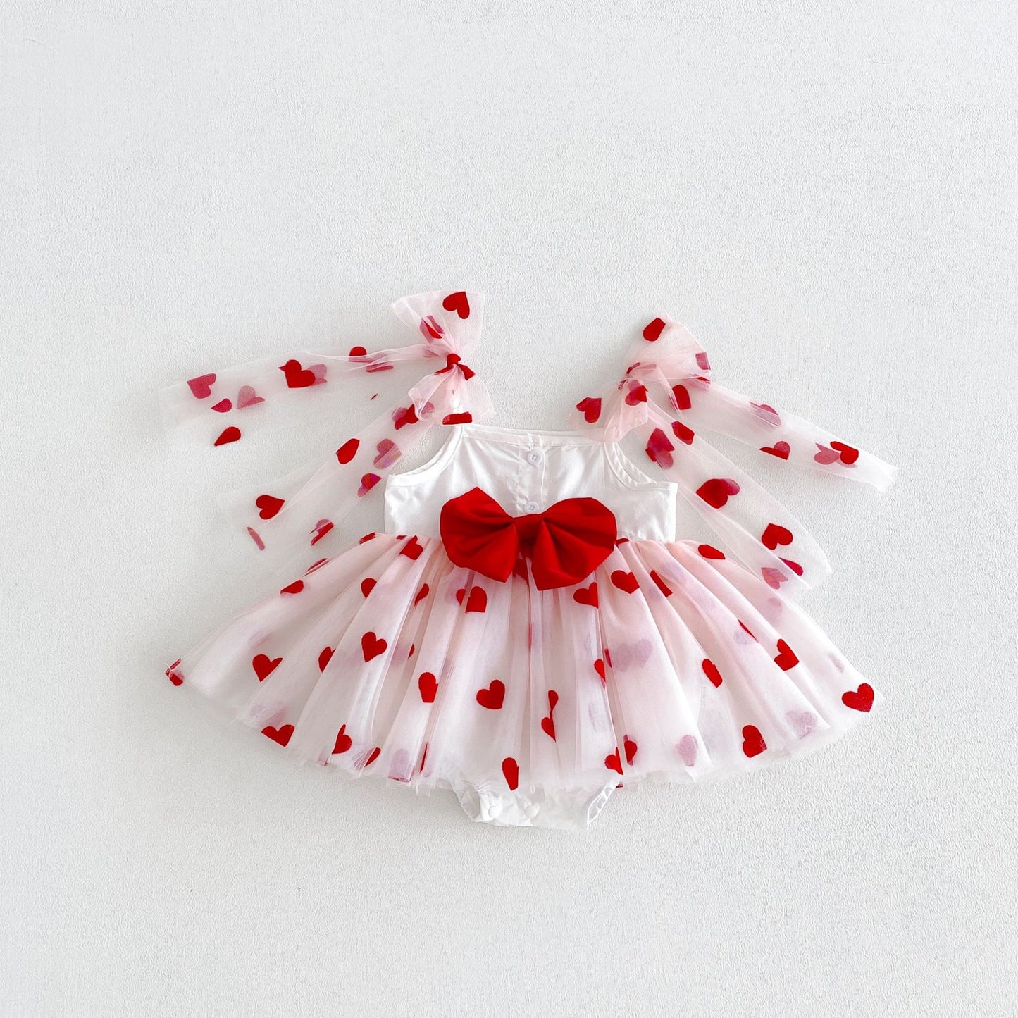 Preorder Infant Girls Astra Tutu Romper in White/Red