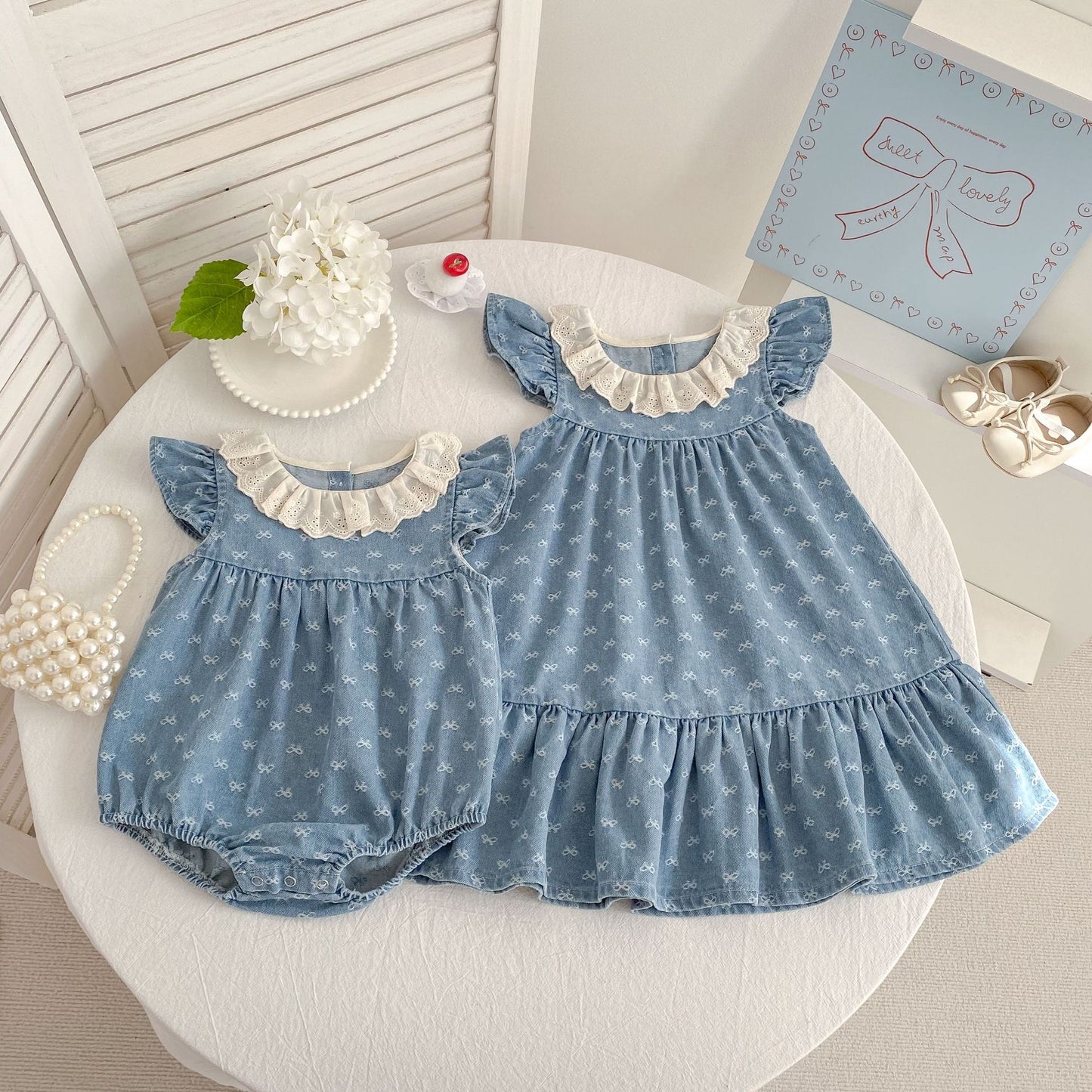 Preorder Twinning Catalina Denim Romper or Dress Light Denim