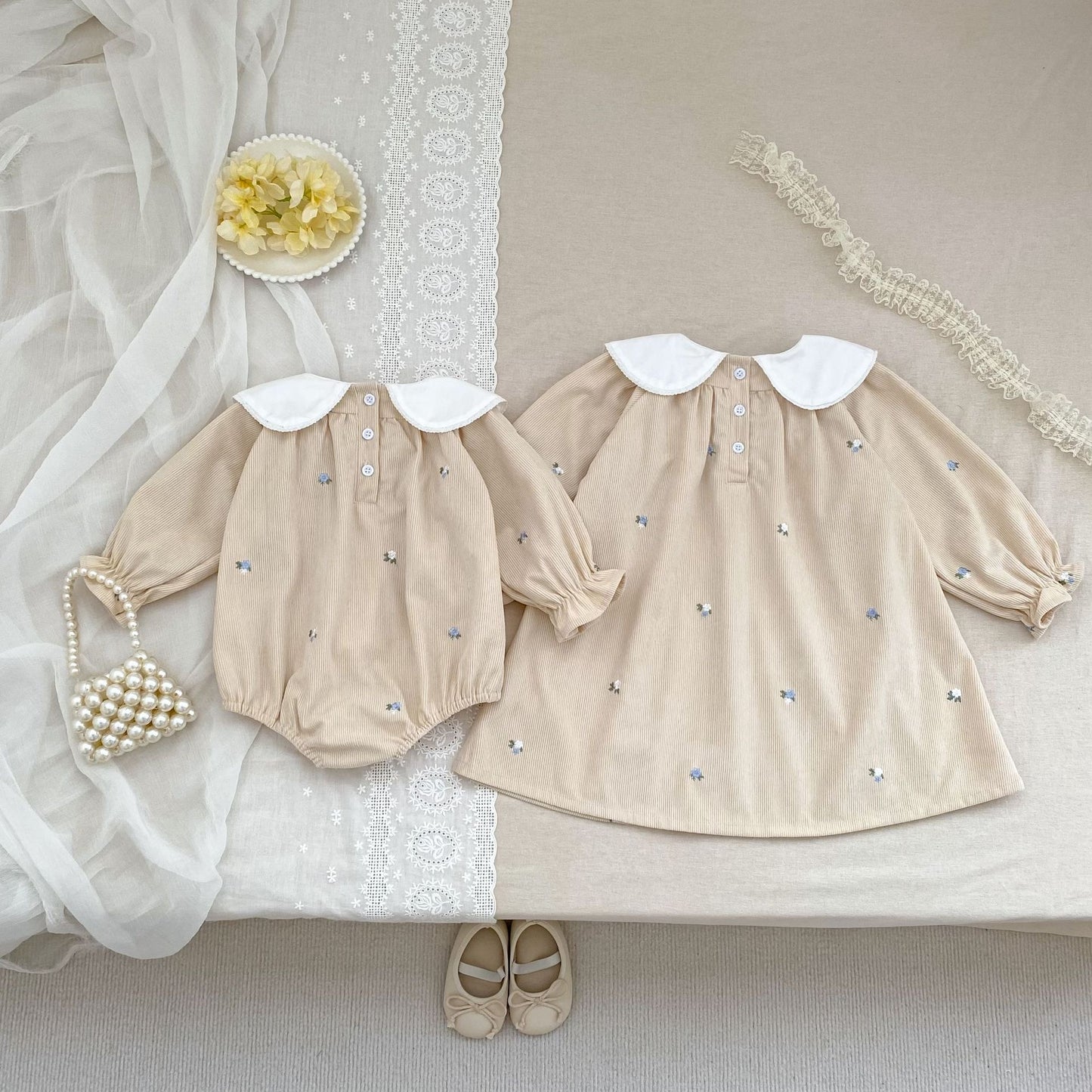 TWINNING COREY CORDUROY ROMPER AND DRESS