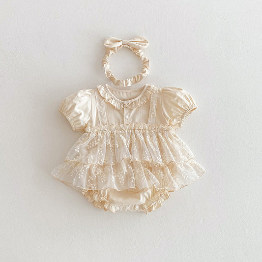 Christening for Preorder Heidi Romper & Headband