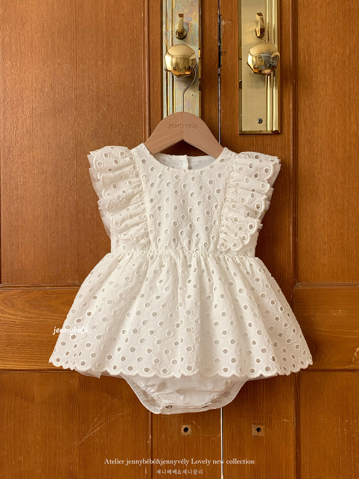 Preorder Infant & Girls Sora Eyelet Christening Romper or Dress