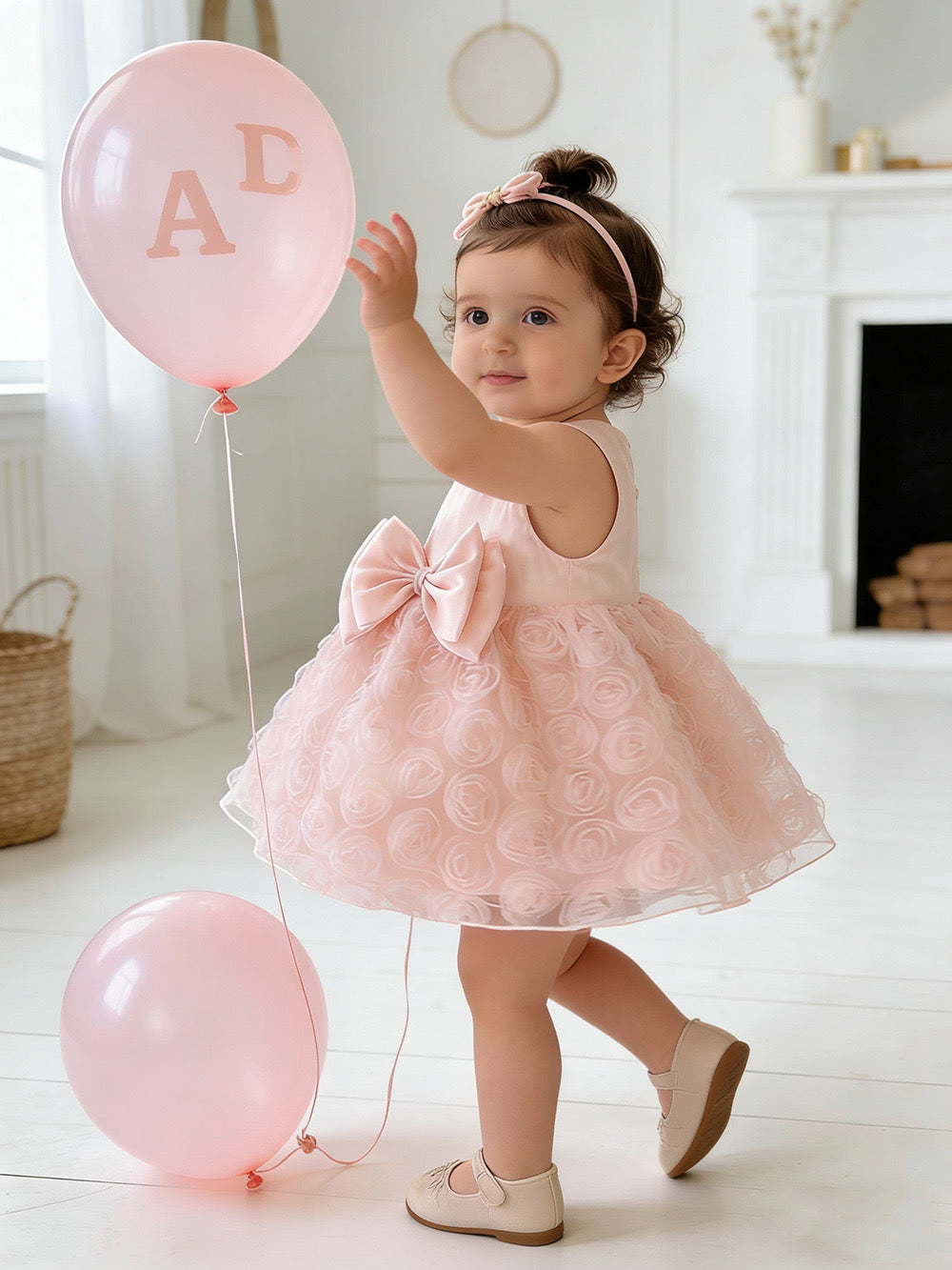 Preorder Infant Girls Chantelle Party Romper in Peach