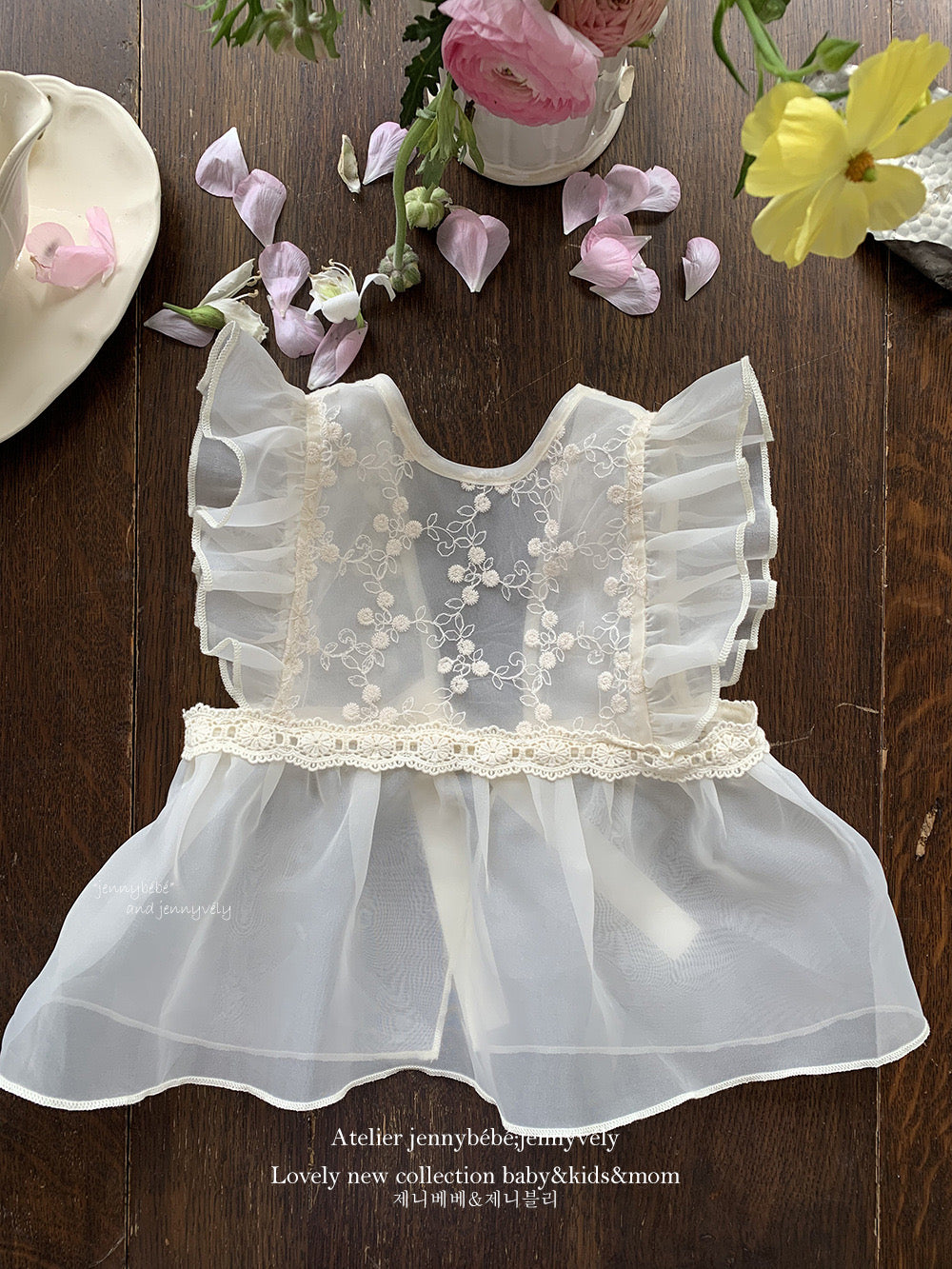 CHRISTENING FOR PREORDER Santina Romper & Detachable Gown