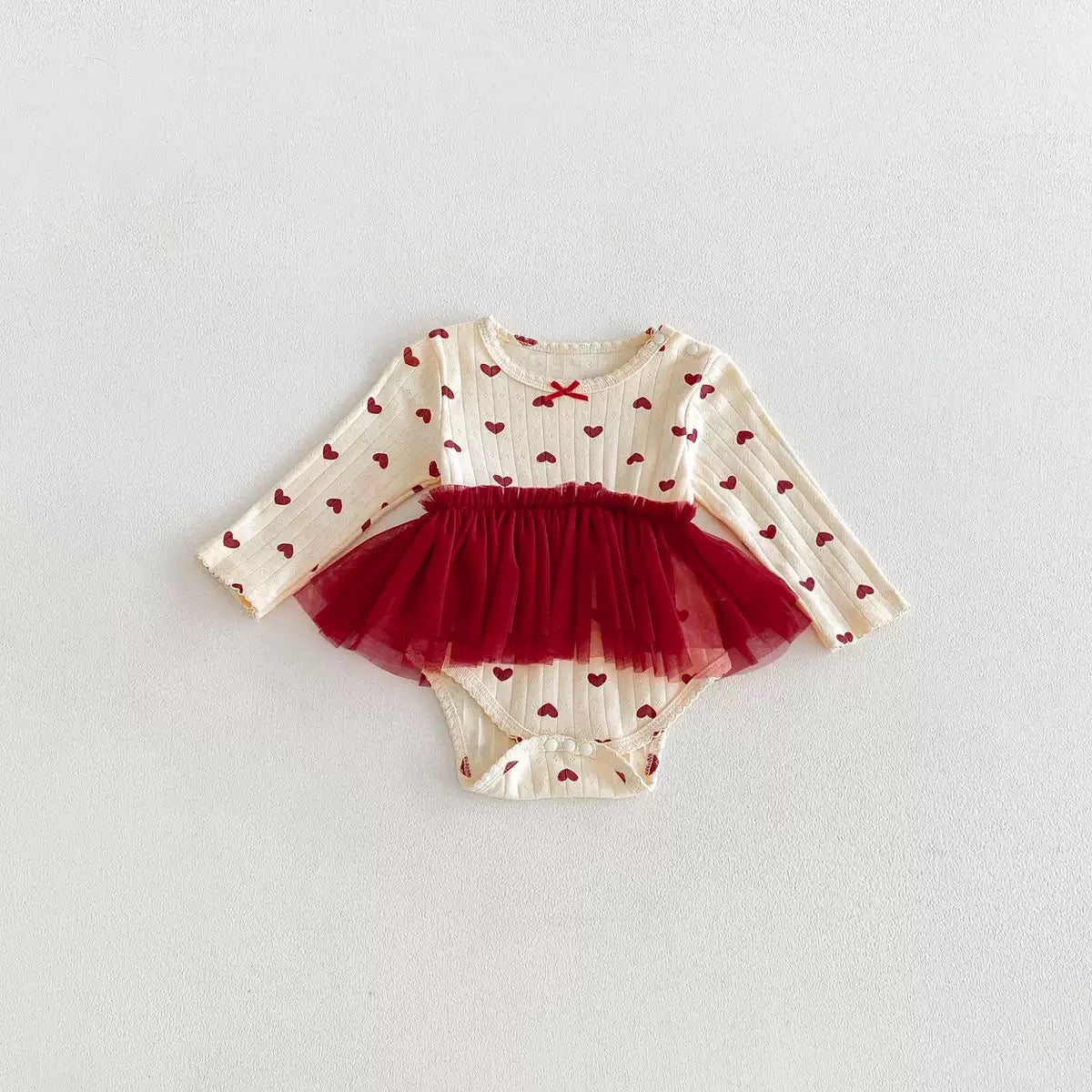 Preorder Infant Girls Micha Pointelle Tutu Onesie in Long Sleeves