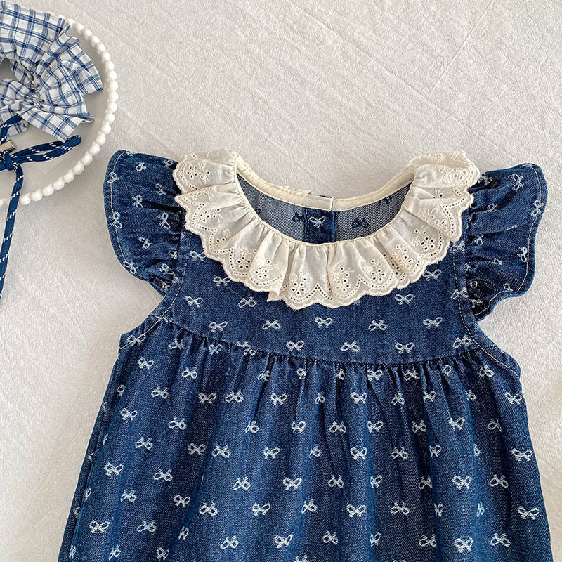 Preorder Twinning Catalina Denim Romper or Dress Dark Denim