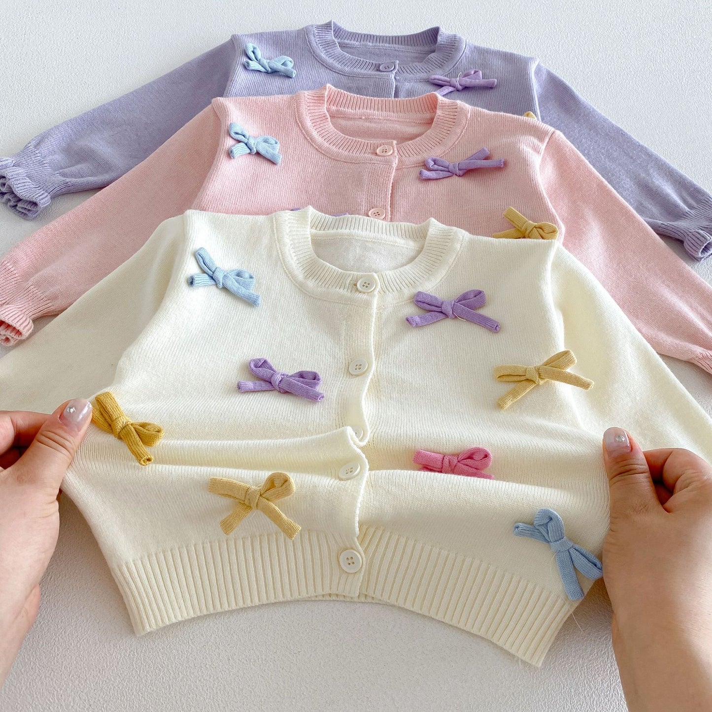 Christening Preorder Infant Girls Terry Knit Cardigan