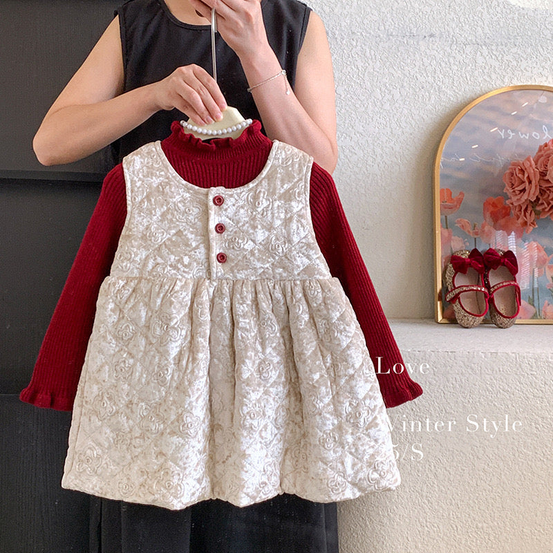 CHRISTMAS OOTD FOR PREORDER Livvy Velvet Dress and Inner Red Tee