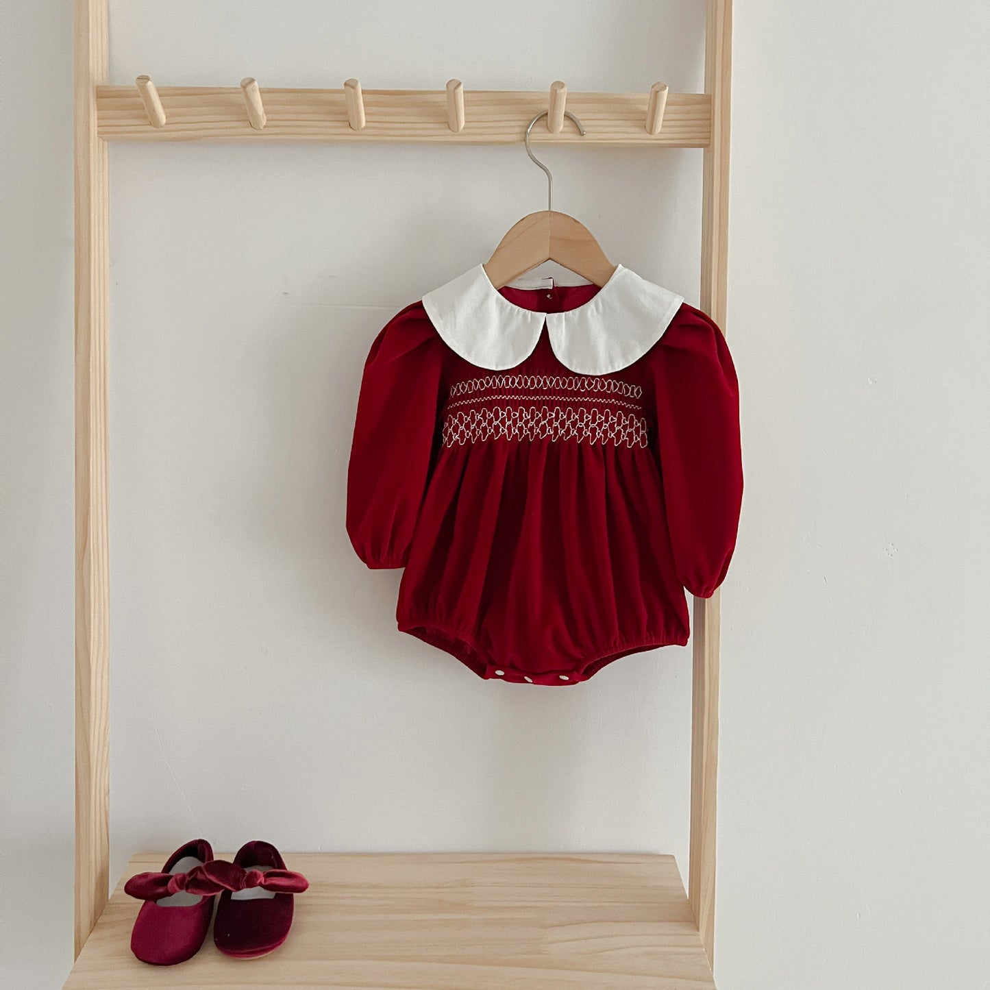 CHRISTMAS OOTD PREORDER Mariah Smocking Romper and Dress