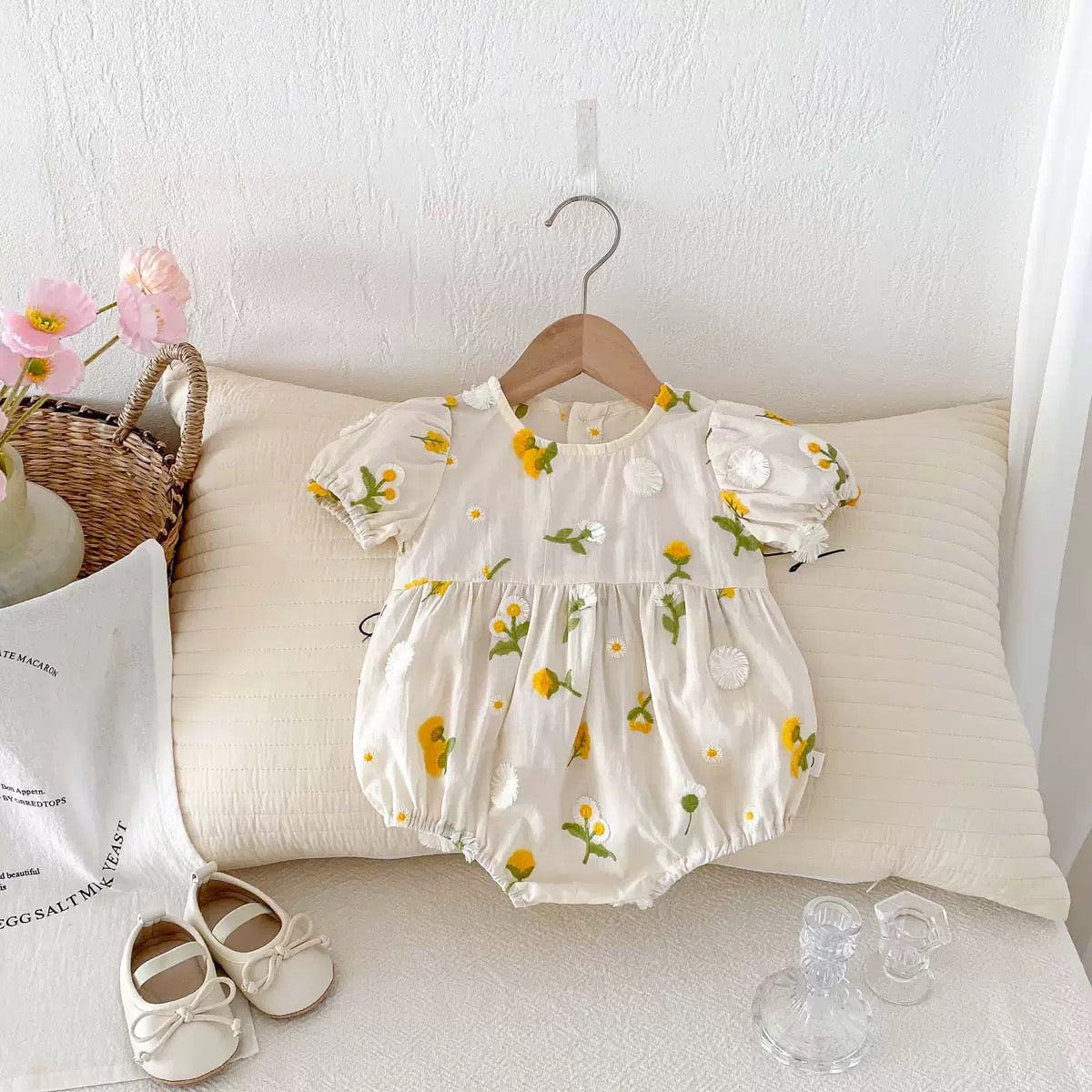 On Hand Miley Daisy Romper in 6-12 months