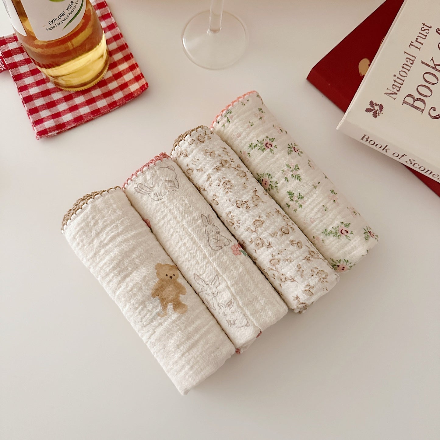 NURSERY Joyful Blooms Chiffon 4 Piece Towel (6)