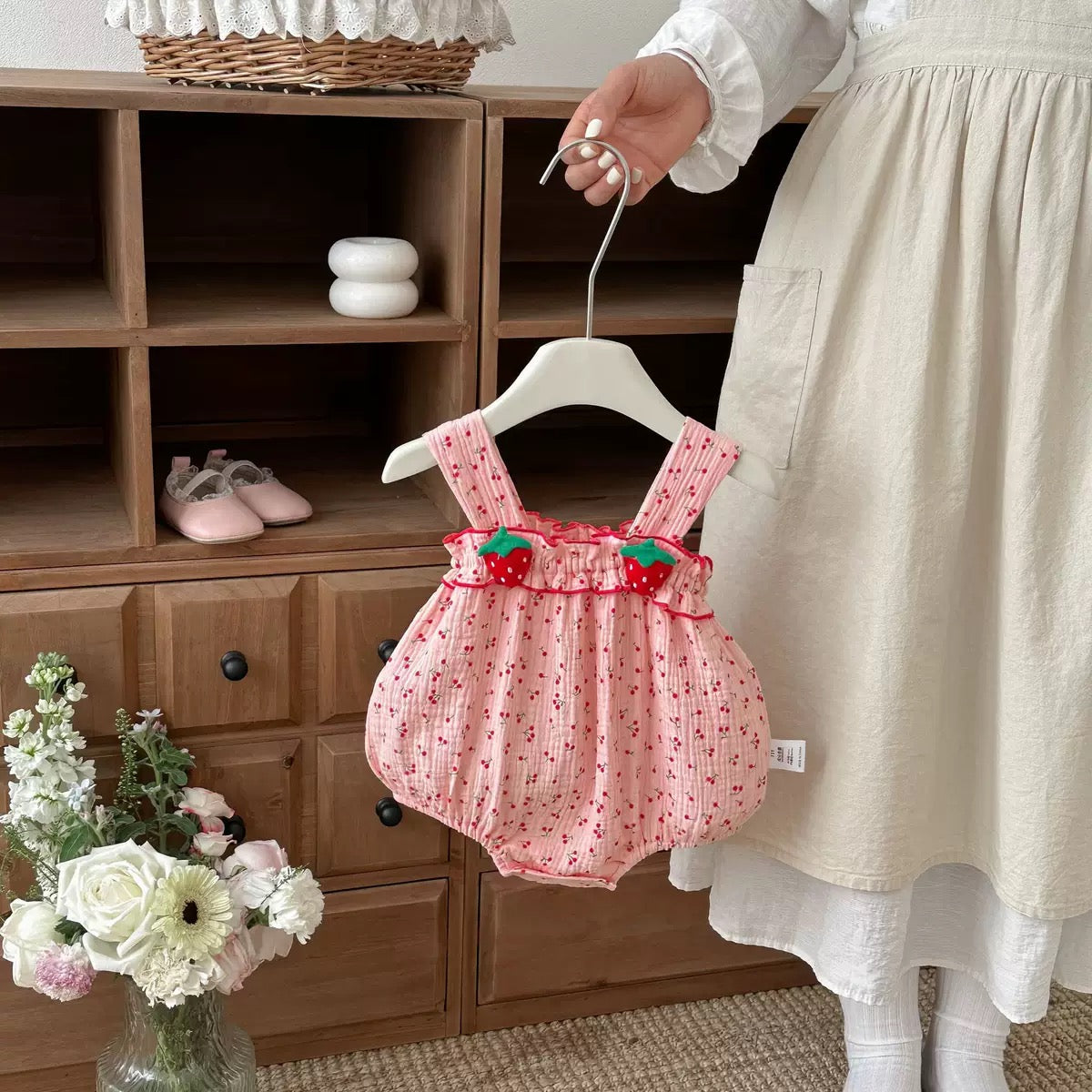Preorder Infant Girls Azalea Strawberry Romper