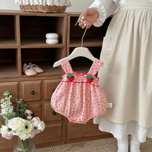 Preorder Infant Girls Azalea Strawberry Romper
