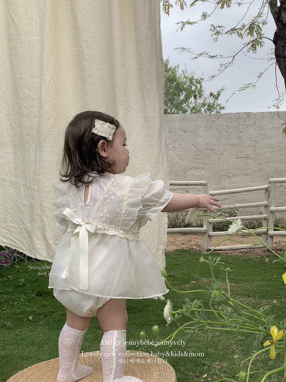 CHRISTENING FOR PREORDER Santina Romper & Detachable Gown