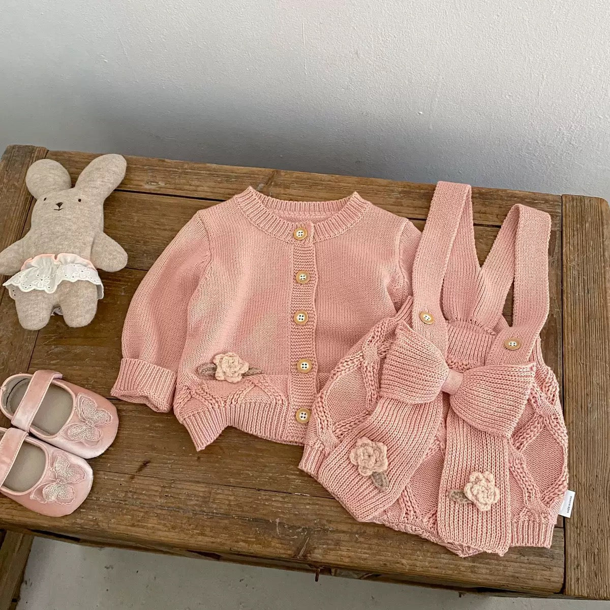 Preorder Infant Girls Ardella Knitted Cardigan or Jumpsuit