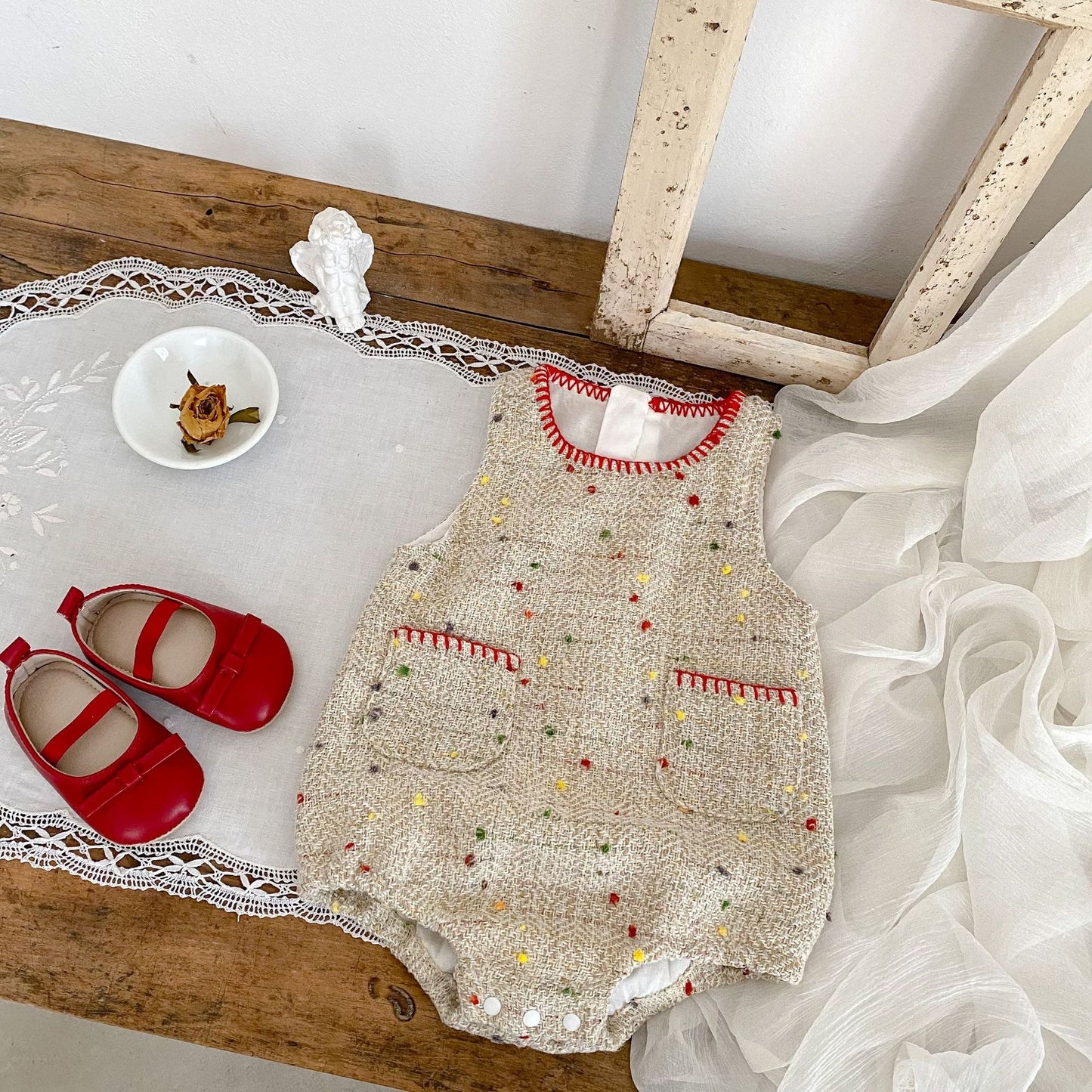 CHRISTMAS OOTD FOR PREORDER Maude Tweed Romper
