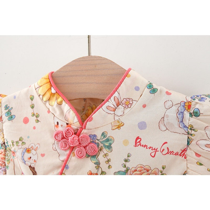 On Hand Cheongsam Bunny dress for 9-12 months